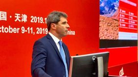 Uñac promocionó en China el modelo minero de Alberto Fernández