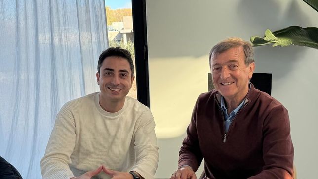 El senador Nacional Enzo Fullone y el diputado nacional por Río Negro, Aníbal Tortoriello.