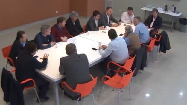 La polémiva reunión de junio de 2017 en la sede porteña del Banco Provincia