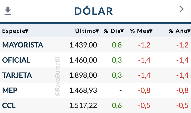 El dólar comenzó el año planchado, a gusto de Javier Milei y Toto Caputo. (Fuente: Rava Bursátil). El dólar comenzó el año planchado, a gusto de Javier Milei y Toto Caputo. (Fuente: Rava Bursátil).