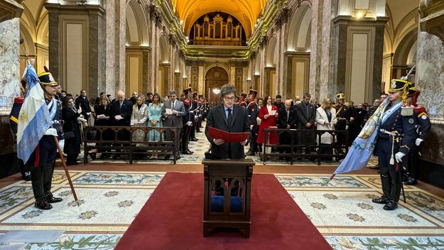 Javier Milei en el tedeum por el 9J