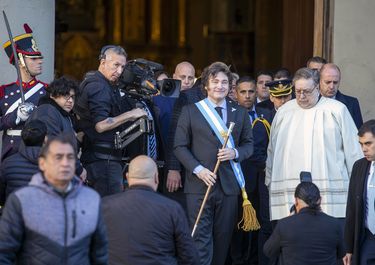 El presidente Javier Milei en la catedral de Buenos Aires