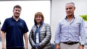 Patricia Bullrich con sus referentes en Santa Fe, Federico Angelini y José Nuñez. Patricia Bullrich con sus referentes en Santa Fe, Federico Angelini y José Nuñez.
