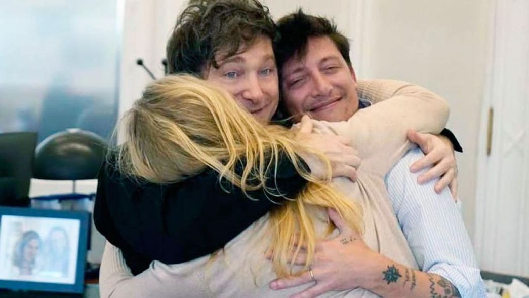 Javier Milei, Karina Milei y Santiago Caputo.&nbsp;