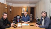 Andrés Larroque junto a Enrique Cresto y Ángel Giano, en octubre del año pasado.&nbsp;