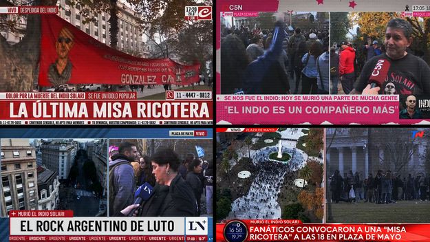 Fuerte operativo de seguridad unificado en la Casa Rosada por la misa ricotera para despedir al Indio Solari