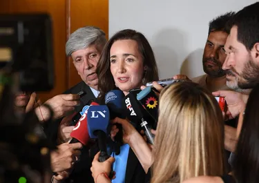 Victoria Villarruel, tras la reunión con Patricia Bullrich. 