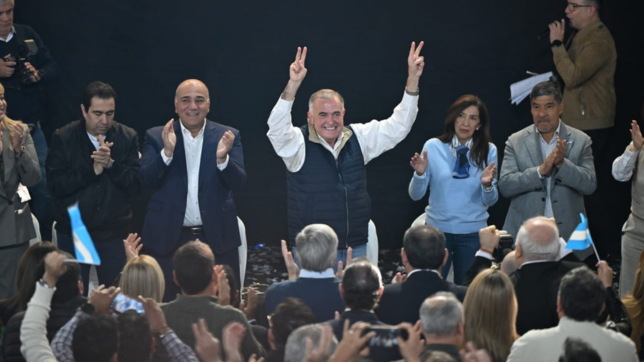 Jaldo en el lanzamiento de Tucumán Primero, junto a Juan Manzur y Miguel Acevedo.