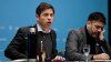 Axel Kicillof y Carlos Bianco, en conferencia en la Casa de Gobierno.
