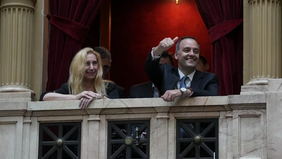 Karina Milei y Manuel Adorni.&nbsp;