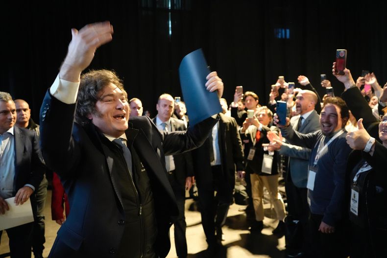Javier Milei, después de su discurso en el congreso de LLA.