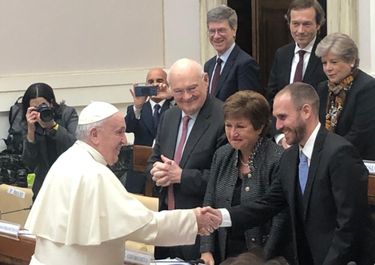 Frente a Georgieva, el papa pidió por la sostenibilidad de la deuda