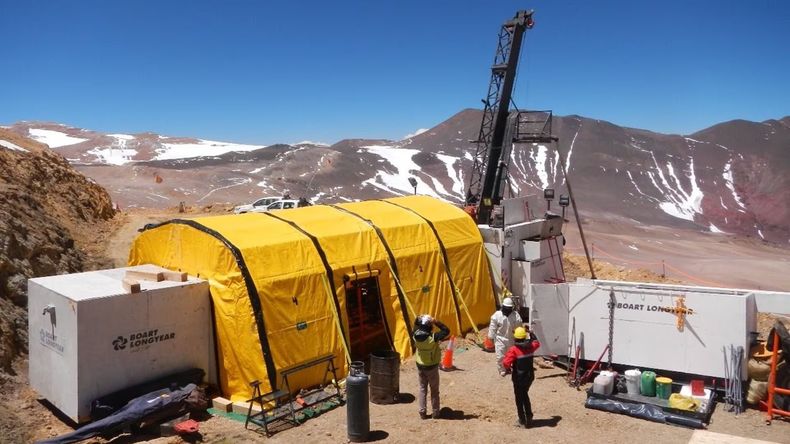 Campamento de exploración minera de Lundin en San Juan