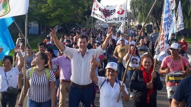 Eduardo Asueta, en tiempos de precandidato a intendente por el peronismo en Concordia. 