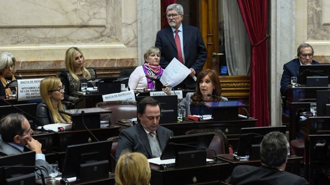 con traje de candidata, cfk hizo estallar la interna del pj en el senado