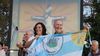 Juan Schiaretti junto a Martín Llaryora y Gina Grazziano en la celebración del triunfo de PU en Reducción