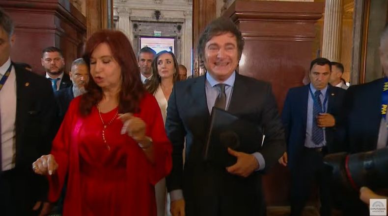 CFK y Javier Milei.