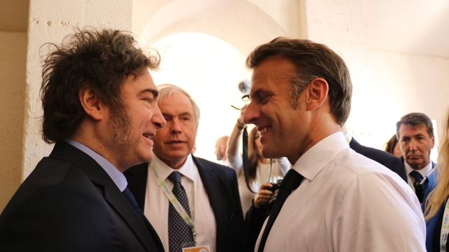 Javier Milei y Emmanuel Macron.
