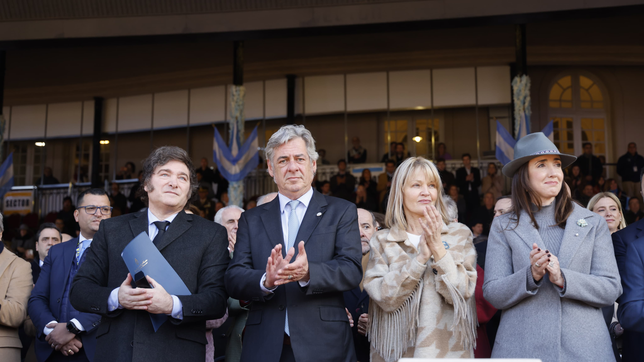 Javier Milei y Victoria Villarruel en La Rural