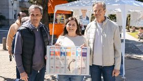 Guillermo Michel, Fabiana Leiva, y Adán Bahl. Candidatos de Fuerza Entre Ríos para las legislativas nacionales de octubre.&nbsp;