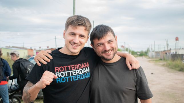 Juan Grabois con Restagno, candidato a concejal en Santa Fe.