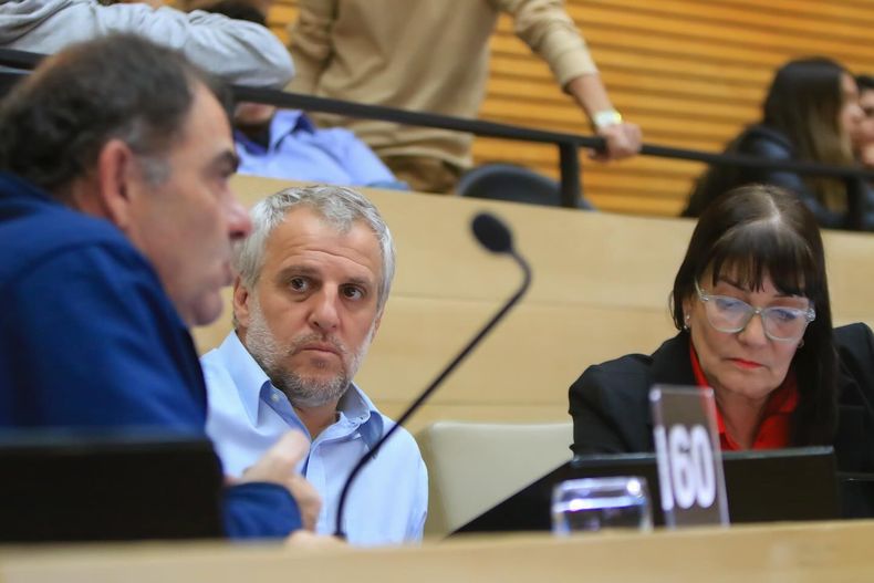Ignacio Sala, junto a sus compañeros de bancada Patricia Botta y Oscar Tamis.