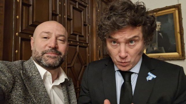 Javier MIlei y Diego Spagnuolo. 