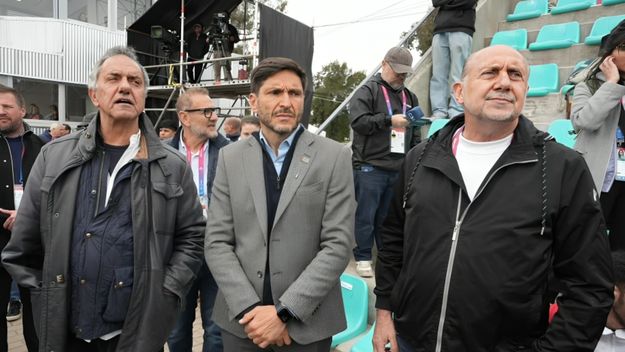 Santa Fe: las flores de Pullaro a Scioli y Milei por el apoyo en seguridad y en los juegos Suramericanos 2026