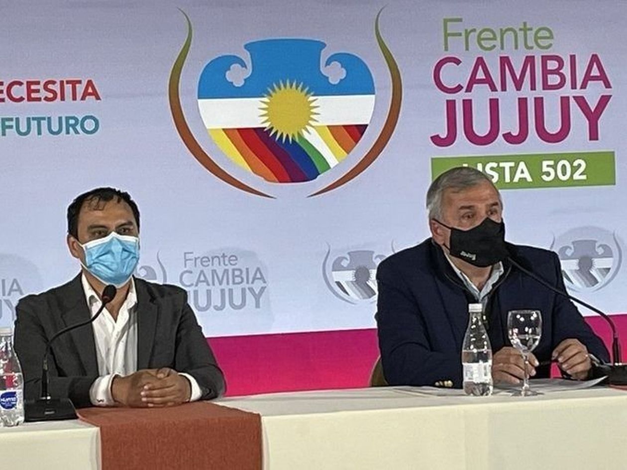 Gerardo Morales y candidato Omar Gutiérrez