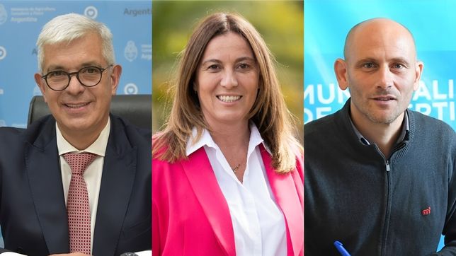 Julián Domínguez, Valeria Arata y Germán Lago.