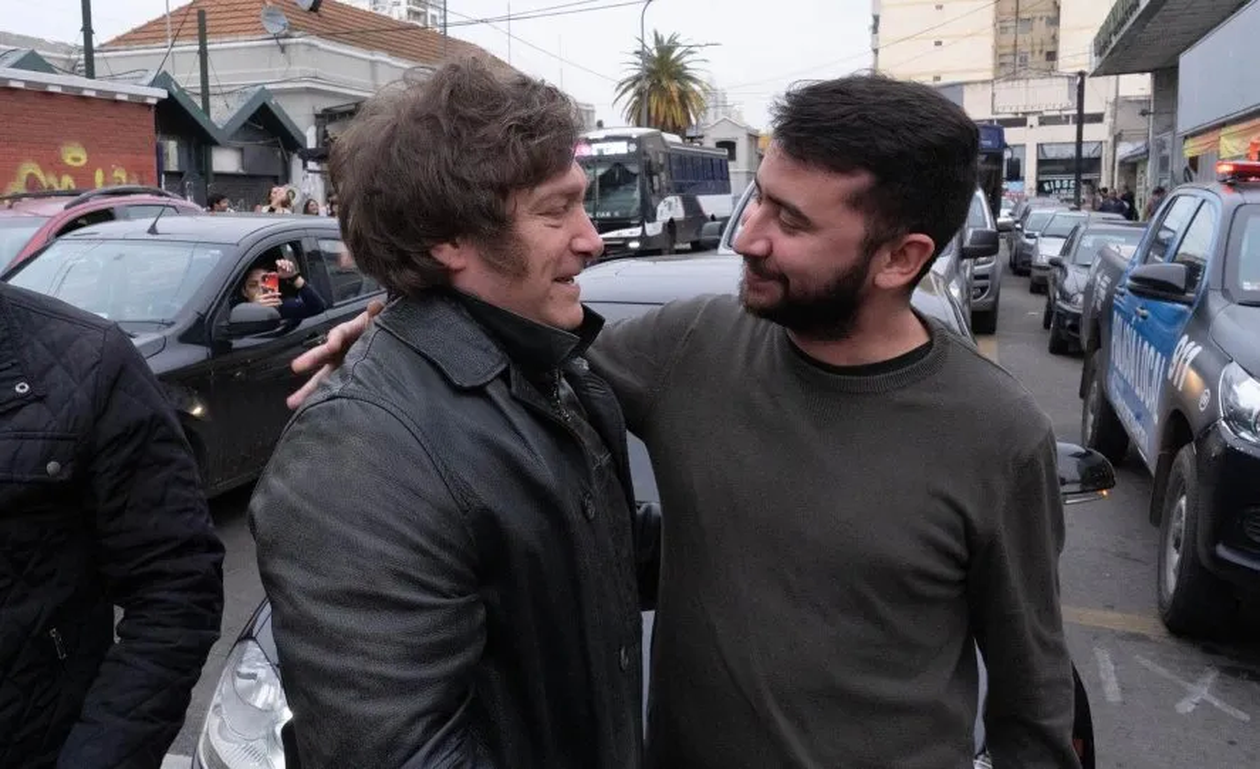 Javier Milei y Nahuel Sotelo.