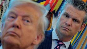 Donald Trump y el secretario de Guerra, Pete Hegseth.