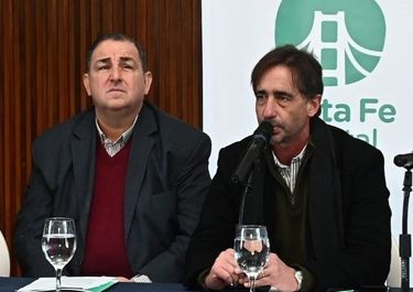 Victor Hadad, coordinador del Gabinete, y Juan Pablo Poletti, intendente de Santa Fe.