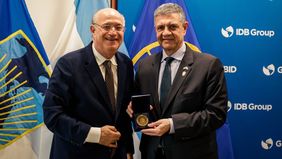 Reunión de Jorge Macri con Llan Goldfajn presidente Banco Interamericano de Desarrollo.