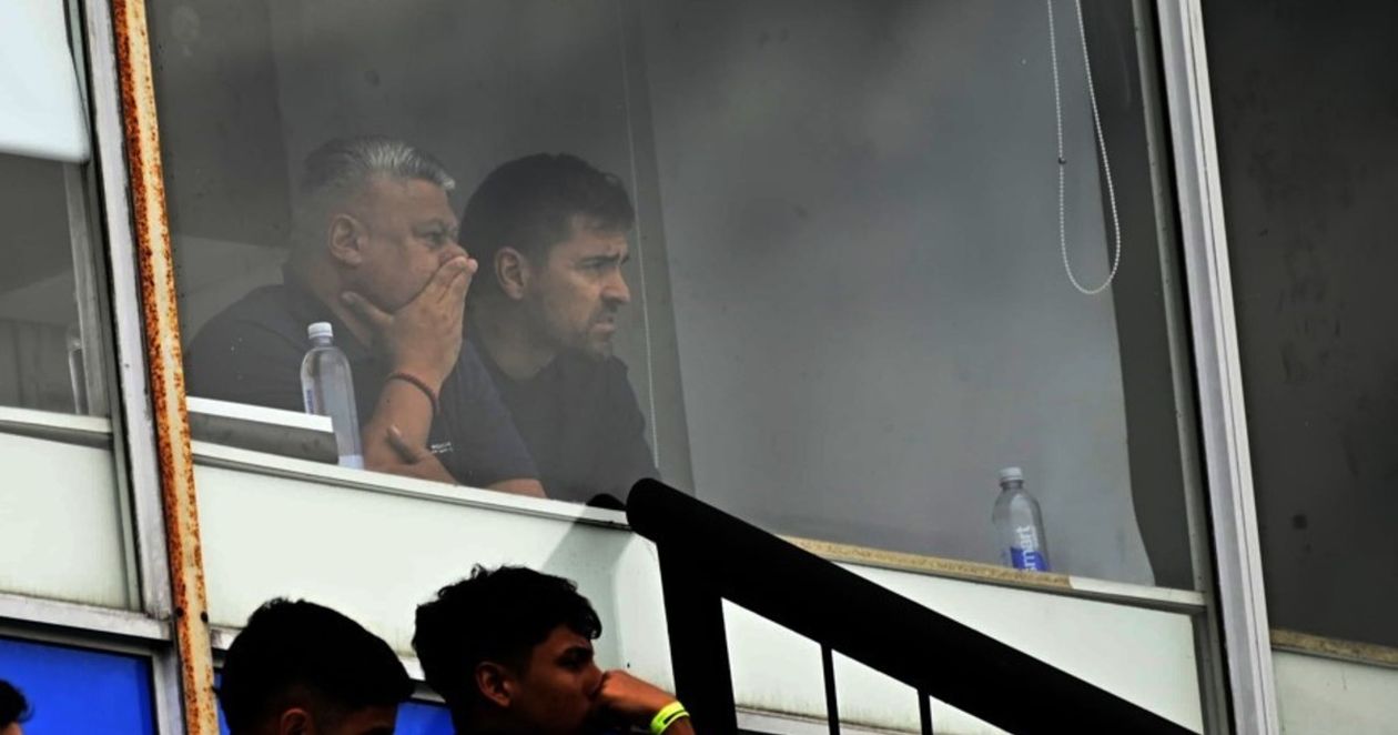 Chiqui Tapia en los palcos del estadio Julio Humberto Grondona, de Arsenal de Sarandí