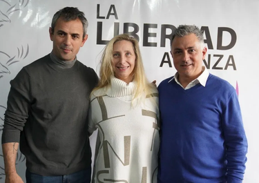 Karina Milei, Sebastián Pareja y Martín Menem.