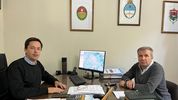 Bernardo Schneider, intendente de Nogoyá, Entre Ríos, con su nuevo secretario de Gobierno, Beltrán Lora.