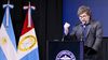 Javier Milei en la Bolsa de Comercio de Rosario.
