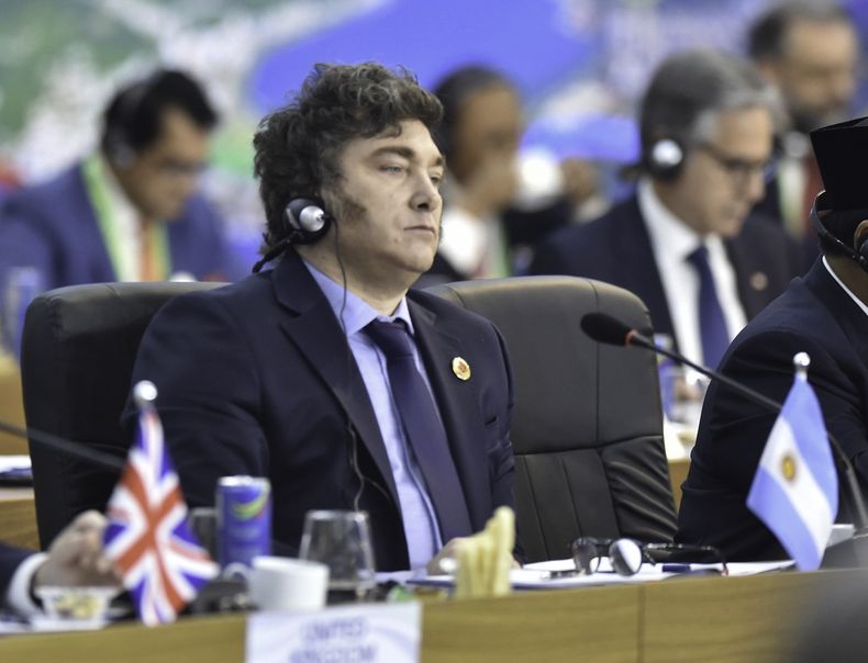 Javier Milei en la cumbre del G20