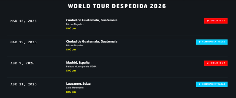 Las pr&oacute;ximas fechas de Dante Gebel en el exterior.&nbsp;
