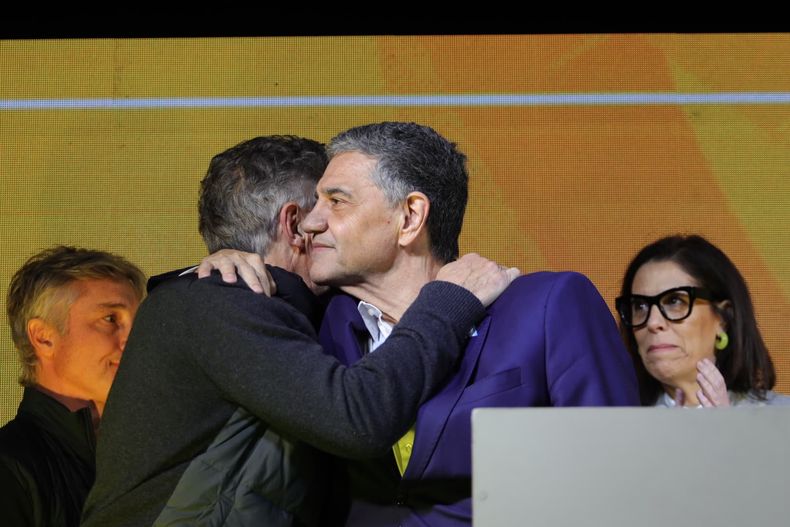 Mauricio Macri y Jorge Macri, en el búnker del PRO.&nbsp;