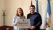 Los titulares del socialismo y la UCR, Mónica Fein y Leonel Chiarella.