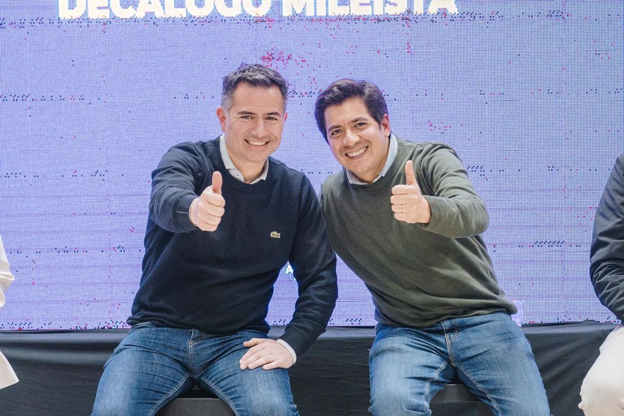 Córdoba: así quedó la lista completa de La Libertad Avanza. En la foto, Gabriel Bornoroni y Gonzalo Roca&nbsp;