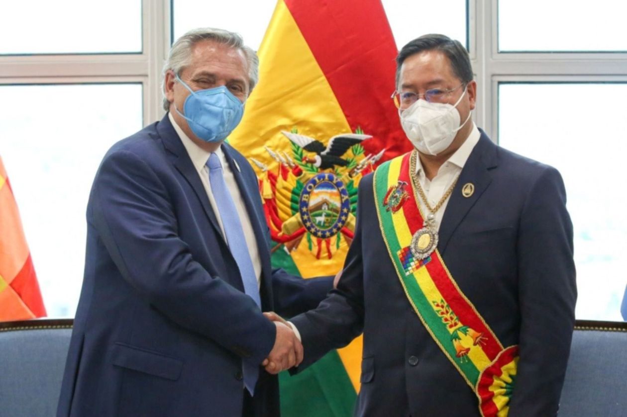 Alberto Fernández y Luis Arce Catacora Alberto Fernandez Luis Arce Catacora Presidente Senado Bolivia América