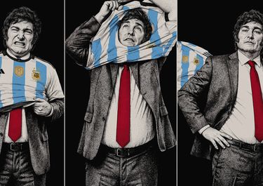 Javier Milei volvió a resbalar en la cancha embarrada de la batalla cultural (imagen generada con IA).