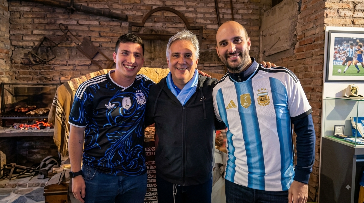 Martín Llaryora y Nahuel Escobar (izq), influencer del PJ de Córdoba