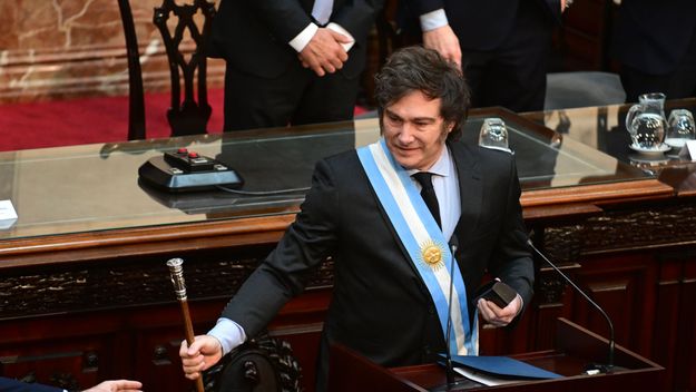 Javier Milei, durante la presentación del Presupuesto 2025 en el Congreso