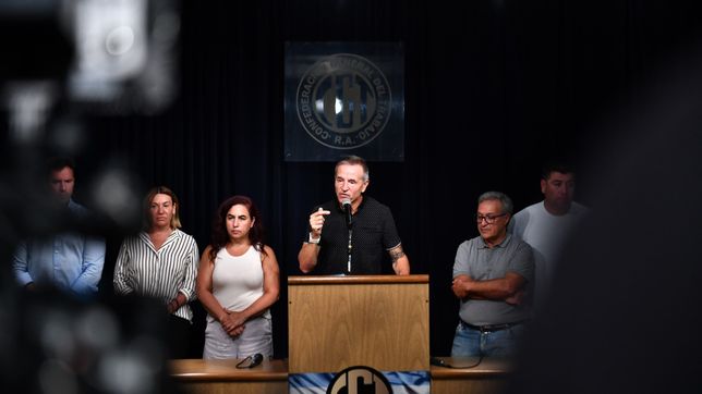 Jorge Sola, cosecretario general de CGT, en la conferencia de prensa tras el anuncio de la movilización