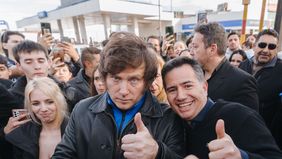 Javier Milei, junto a su jefe de bloque en Diputados, Gabriel Bornoroni.