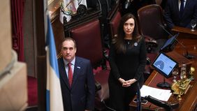 Victoria Villarruel, durante la sesión del Senado por el papa Francisco.&nbsp;
